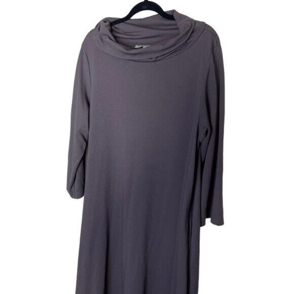 Bryn Walker Ilse Ponti Soft Knit Drape Mock Neck Long Dolman Sleeve Dress Medium - Picture 4 of 10
